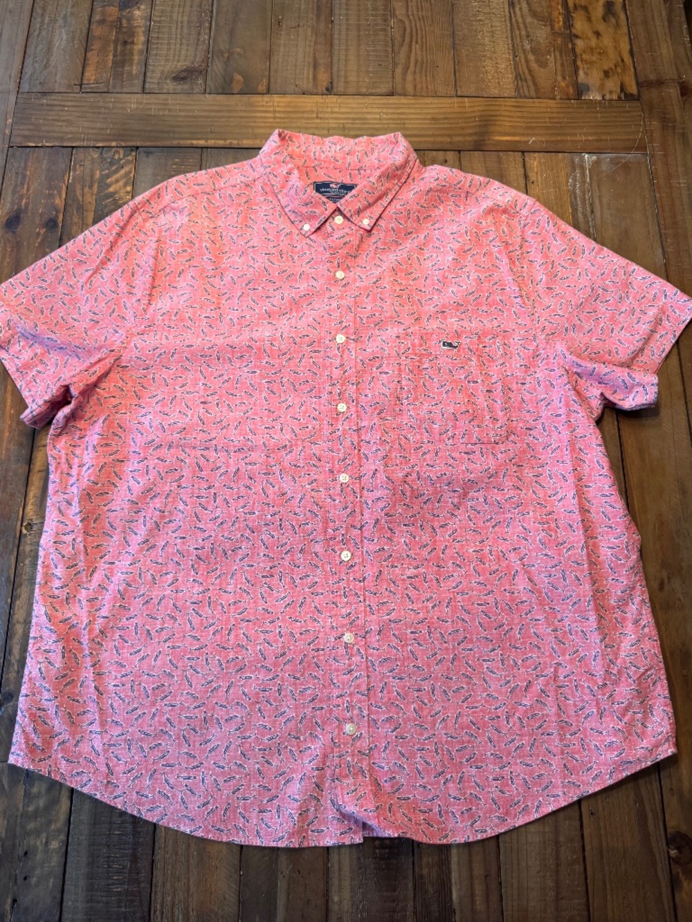 Vineyard Vines Classic Fit Tucker Shirt. Fish Print. Size 2XB